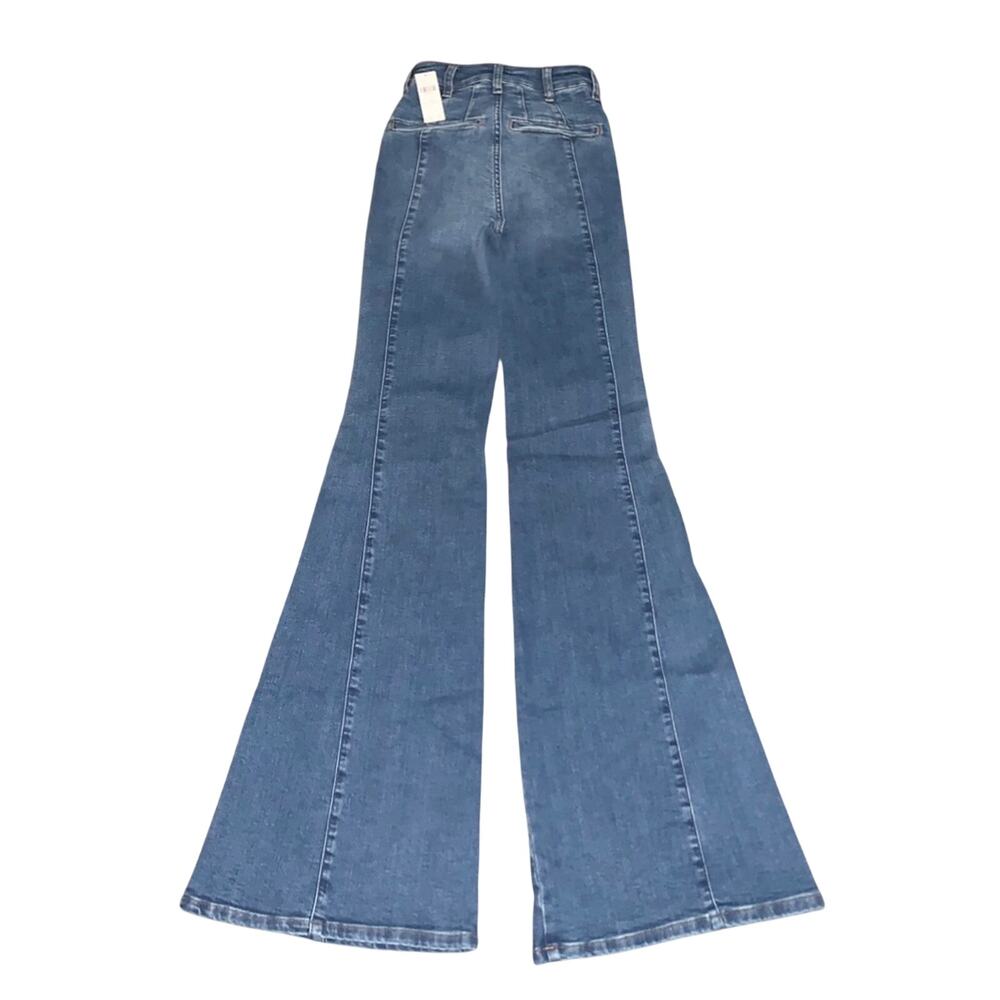 ANTHROPOLOGIE Pilcro Womens Blue Jeans, Size 23 Tall, Fluted High-Rise Flare - Picture 12 of 14